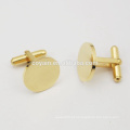 2016 Fashion Gold Plating Cufflink Adicionar logotipo personalizado